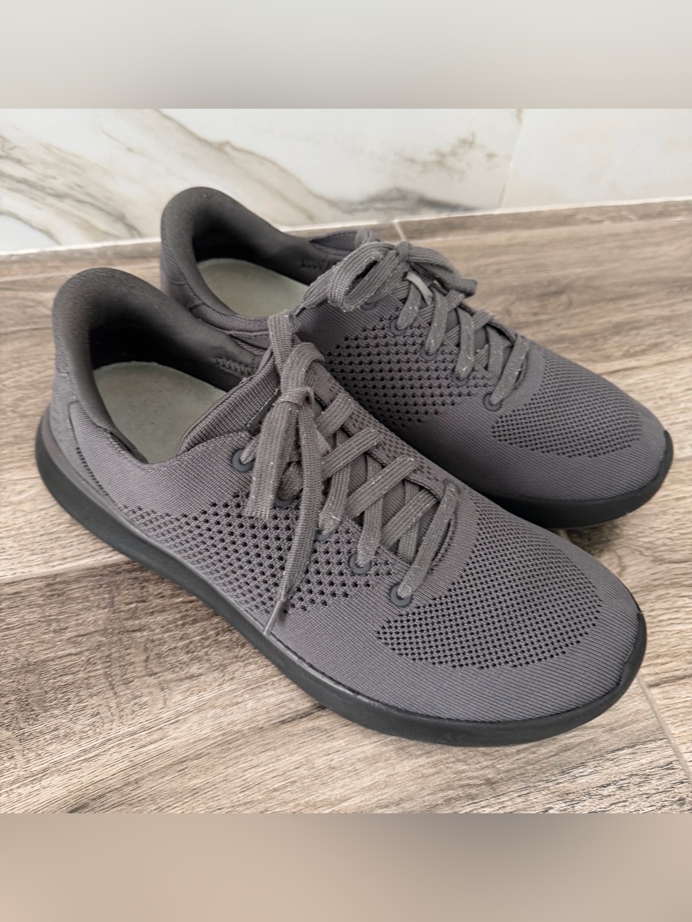 Men's Lightweight Kizit Knit Lace-Up Sneakers Charcoal  Gray Sz 11